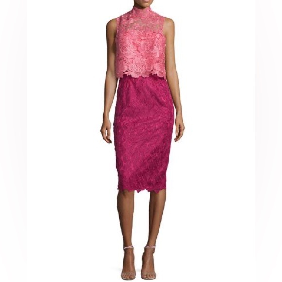 ML Monique Lhuillier Colorblock Midi Dress size 4 - Picture 1 of 7